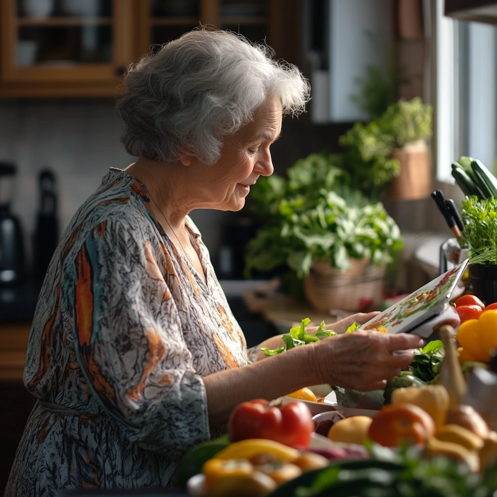 Різноманітні здорові продукти для літніх людей